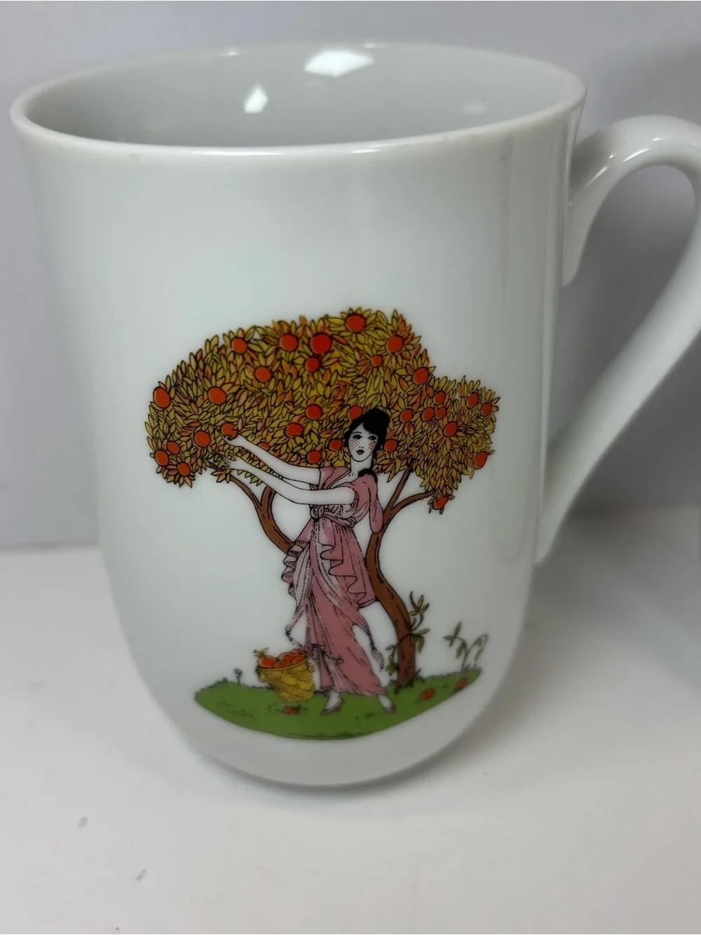 Antique 1913 Atlas China Grimwades Tea Set 4pc Art Nouveau Lady Tree Teacup HTF